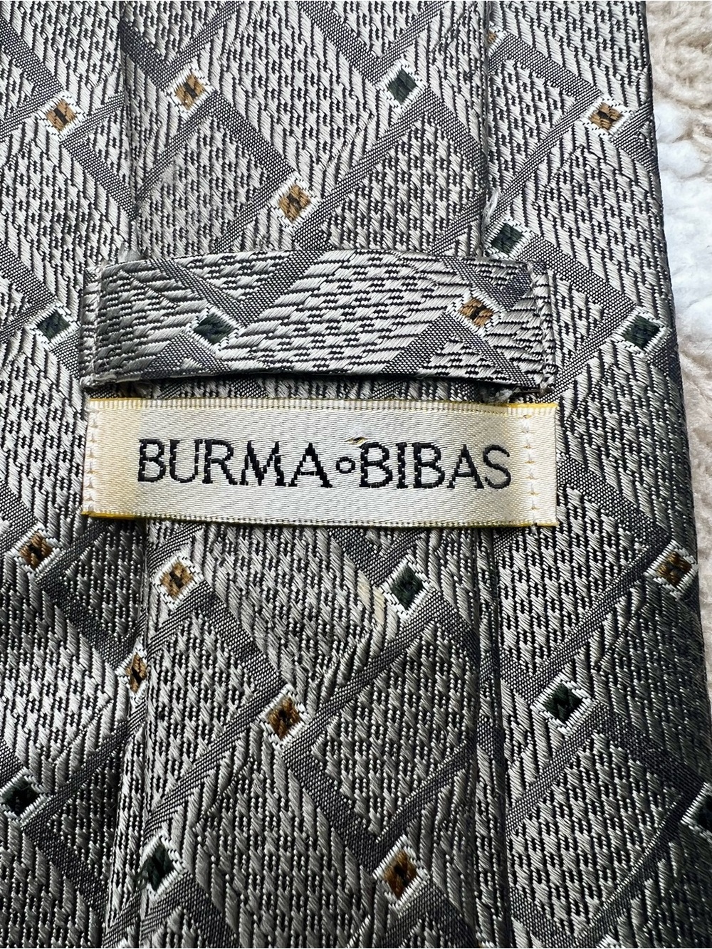 Burma-Bibas Silver Geometric Men's Tie